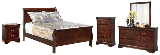 Alisdair Full Sleigh Bed with Mirrored Dresser, Chest and Nightstand Ashley
