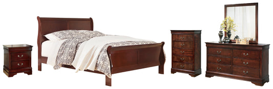 Alisdair Queen Sleigh Bed with Mirrored Dresser, Chest and Nightstand Ashley