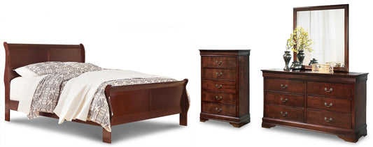 Alisdair Queen Sleigh Bed with Mirrored Dresser and Chest Ashley