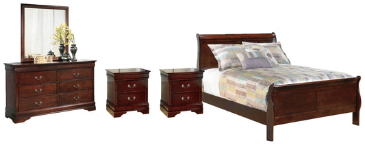 Alisdair Full Sleigh Bed with Mirrored Dresser and 2 Nightstands Ashley