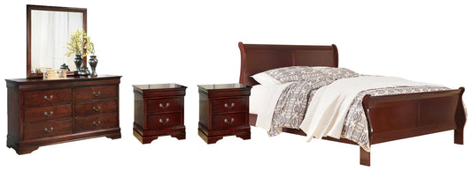 Alisdair California King Sleigh Bed with Mirrored Dresser and 2 Nightstands Ashley