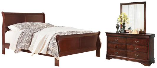 Alisdair California King Sleigh Bed with Mirrored Dresser Ashley