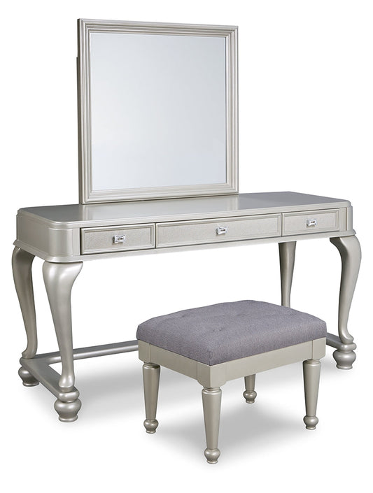 Coralayne Youth Mirrored Vanity with Chair Ashley