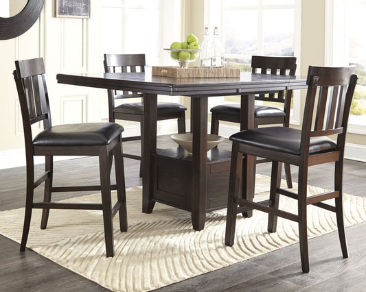 Haddigan Counter Height Dining Table and 4 Barstools with Storage Ashley