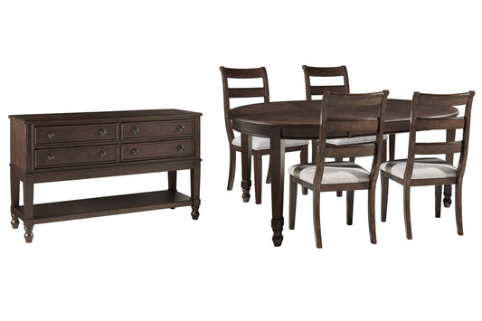 Adinton Dining Table and 4 Chairs with Storage Ashley