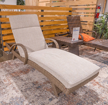 Beachcroft Outdoor Chaise Lounge with Cushion Ashley