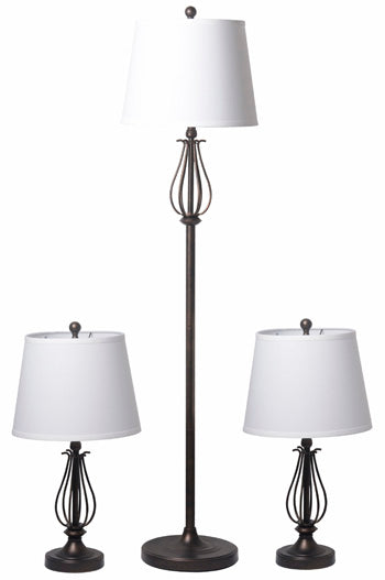 Brycestone Floor Lamp with 2 Table Lamps Ashley