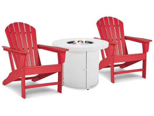 Sundown Treasure Fire Pit Table and 2 Chairs Ashley