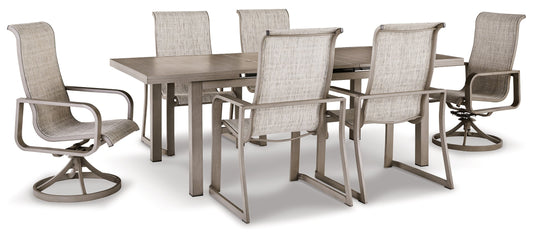 Beach Front Outdoor Dining Table and 6 Chairs Ashley