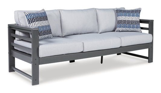 Amora Outdoor Sofa, Loveseat and 2 Lounge Chairs with End Table Ashley