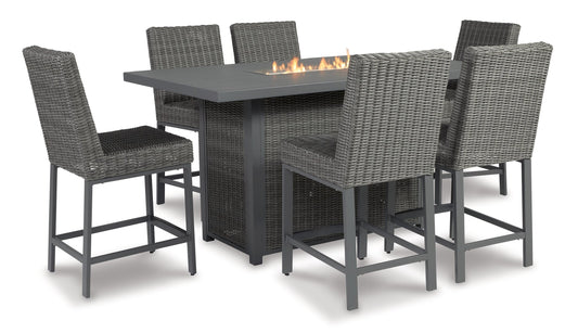 Palazzo Outdoor Fire Pit Table and 4 Chairs Ashley