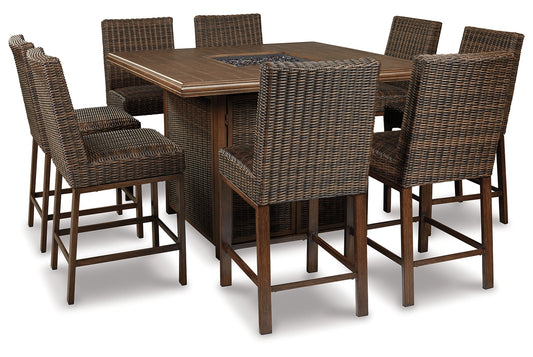 Paradise Trail Outdoor Dining Table and 8 Chairs Ashley