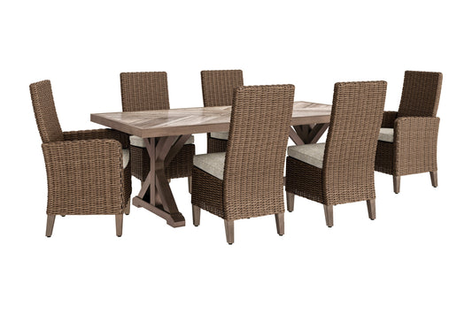 Beachcroft Outdoor Dining Table and 6 Chairs Ashley