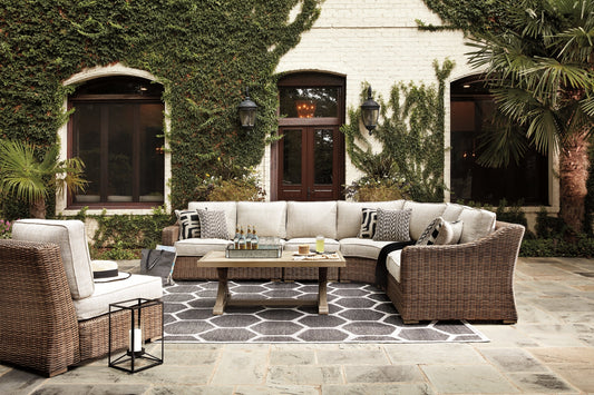 Beachcroft 3-Piece Outdoor Sectional with Chair and Coffee Table Ashley
