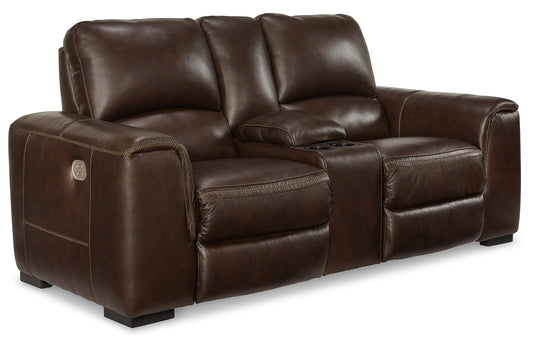 Alessandro Power Reclining Loveseat with Console Ashley