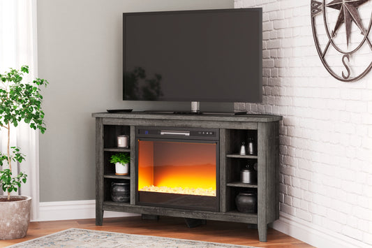 Arlenbry Corner TV Stand with Electric Fireplace Ashley