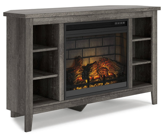Arlenbry Corner TV Stand with Electric Fireplace Ashley