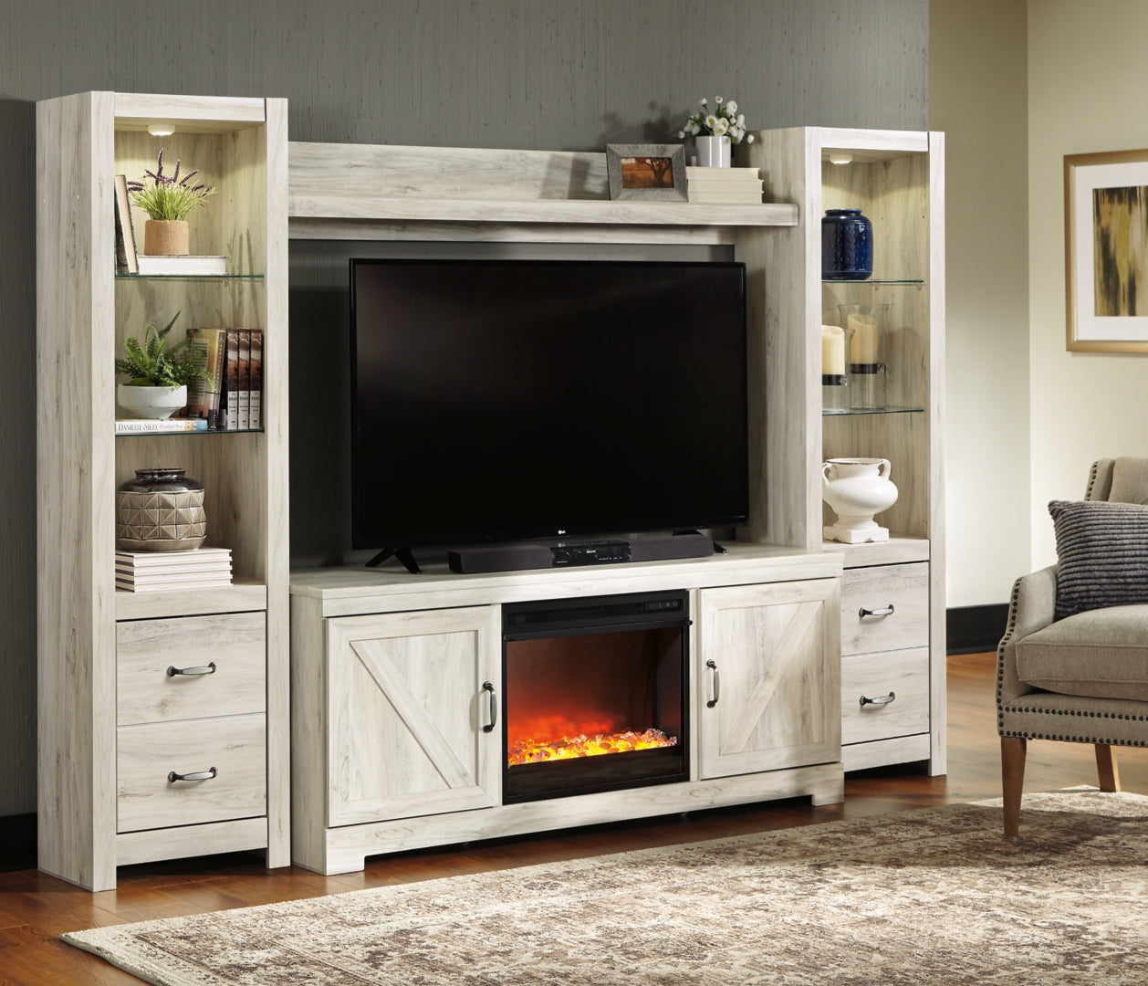 Bellaby 4-Piece Entertainment Center with Fireplace Ashley